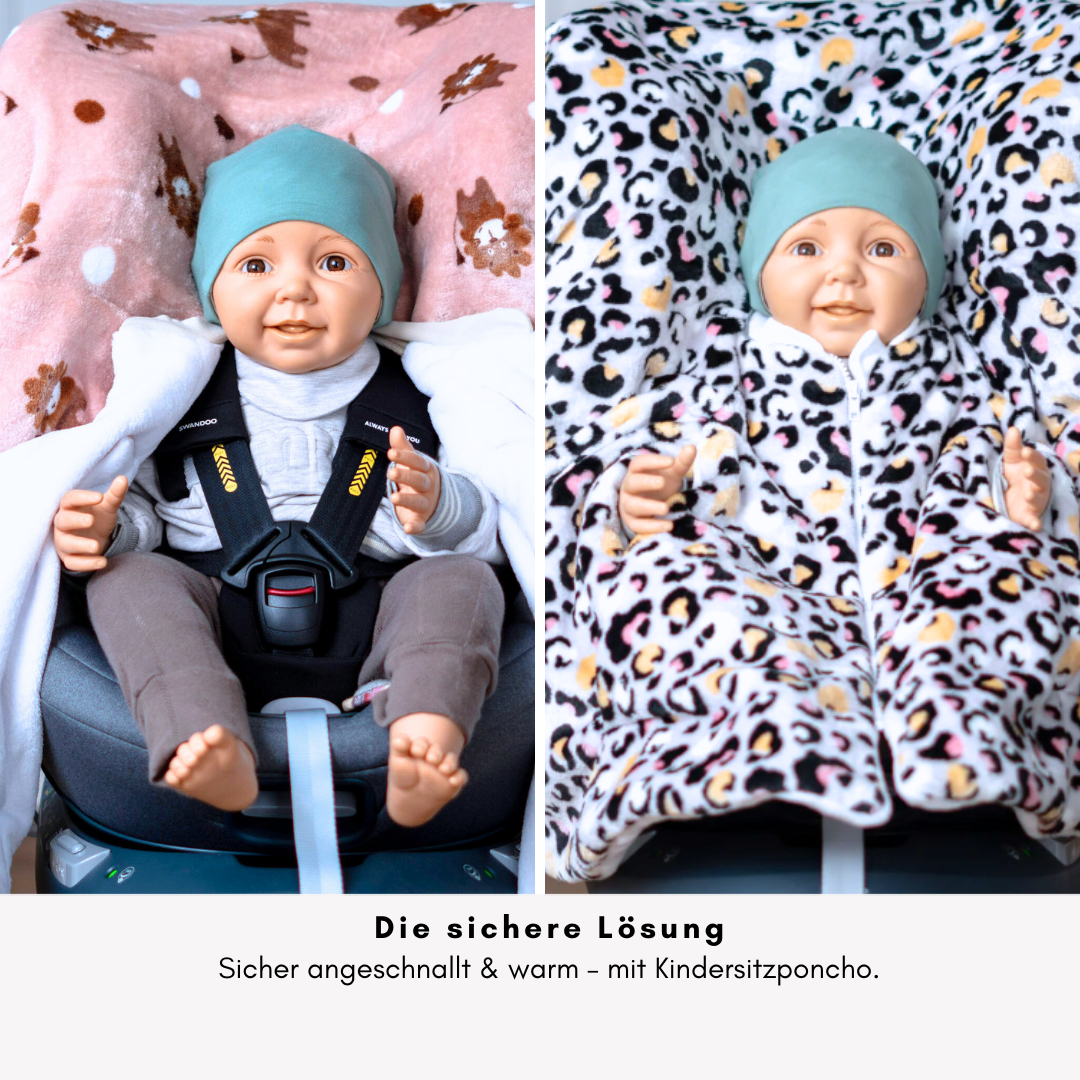 Die sichere Lösung – Poncho für Kindersitz: schnell angepasst & wärmend