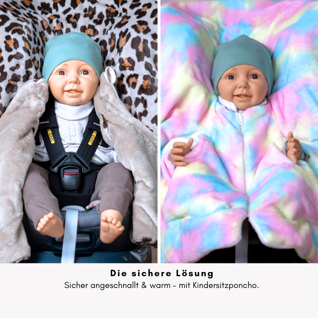 Die sichere Lösung – Poncho für Kindersitz: schnell angepasst & wärmend