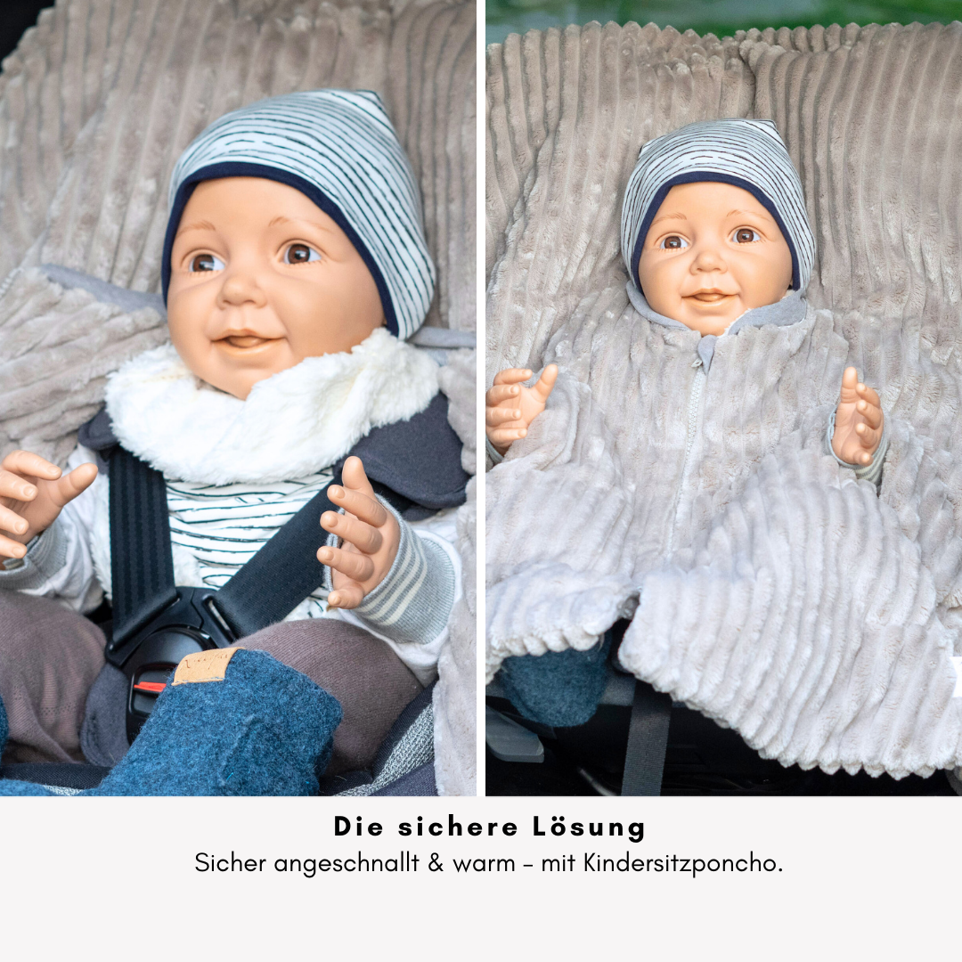Kindersitzponcho "lovely beige"