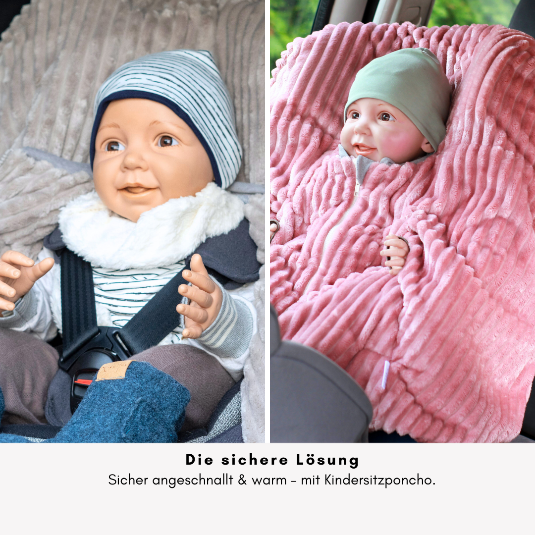 Die sichere Lösung – Poncho für Kindersitz: schnell angepasst & wärmend