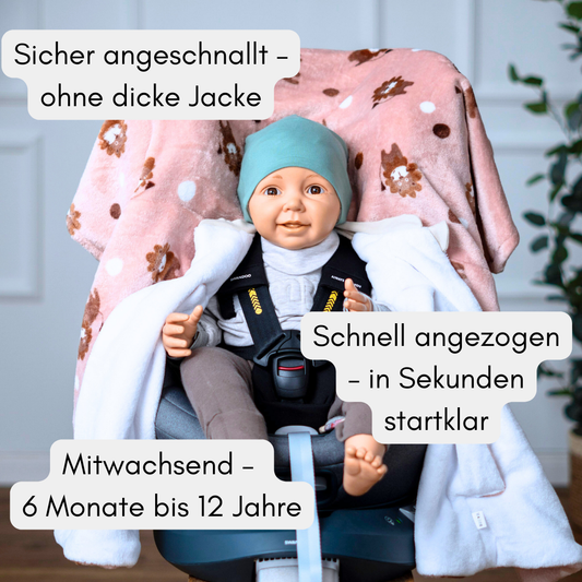 Kindersitzponcho "flauschiger Löwe rosé"