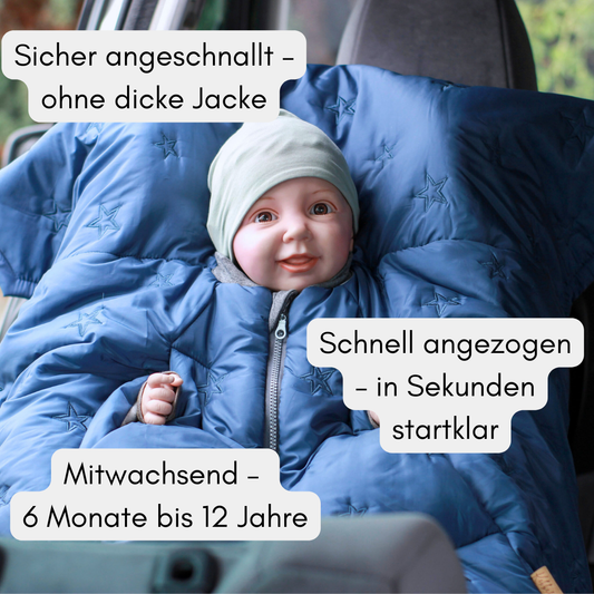 Kindersitzponcho Stars Blue