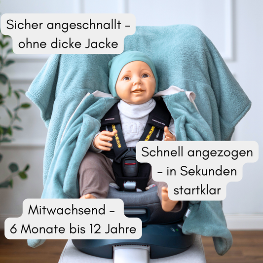 Kindersitzponcho "flauschig mint"
