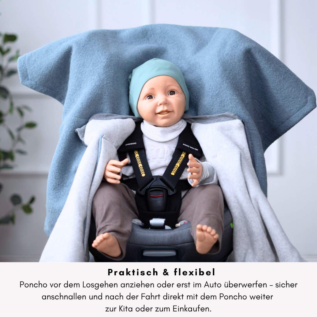 Kindersitzponcho Wollwalk "Pure Mint"