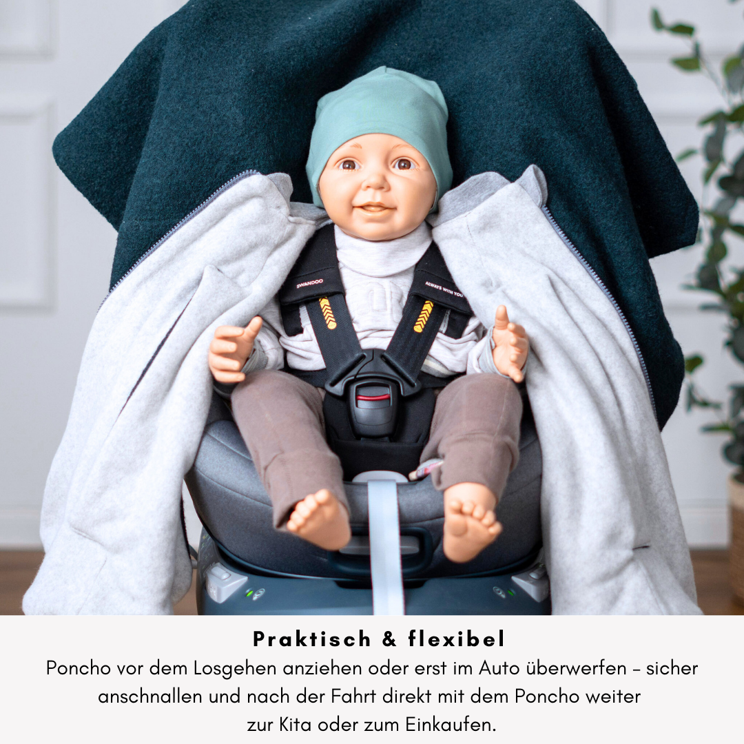 Offener Poncho – praktisch & flexibel, einfach überwerfen & sicher anschnallen