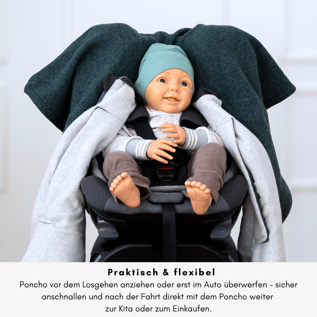 Kindersitzponcho Wollwalk "Eukalyptus"