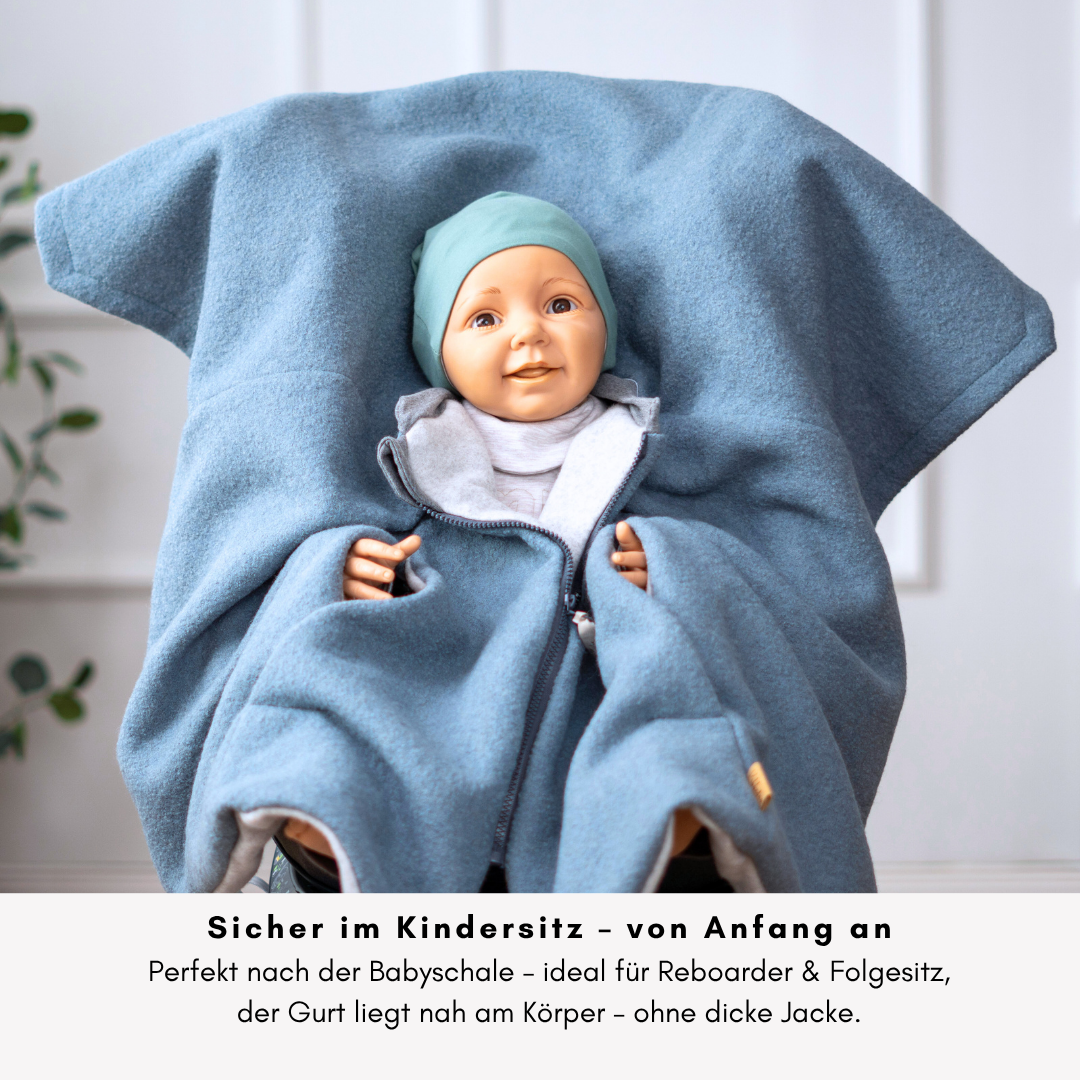 Kindersitzponcho Wollwalk "Pure Mint"