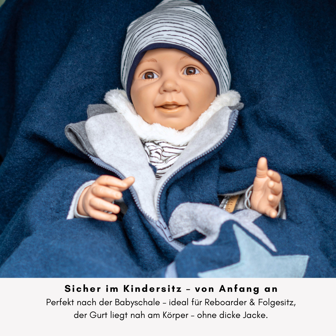Kindersitzponcho Wollwalk "Petrol"