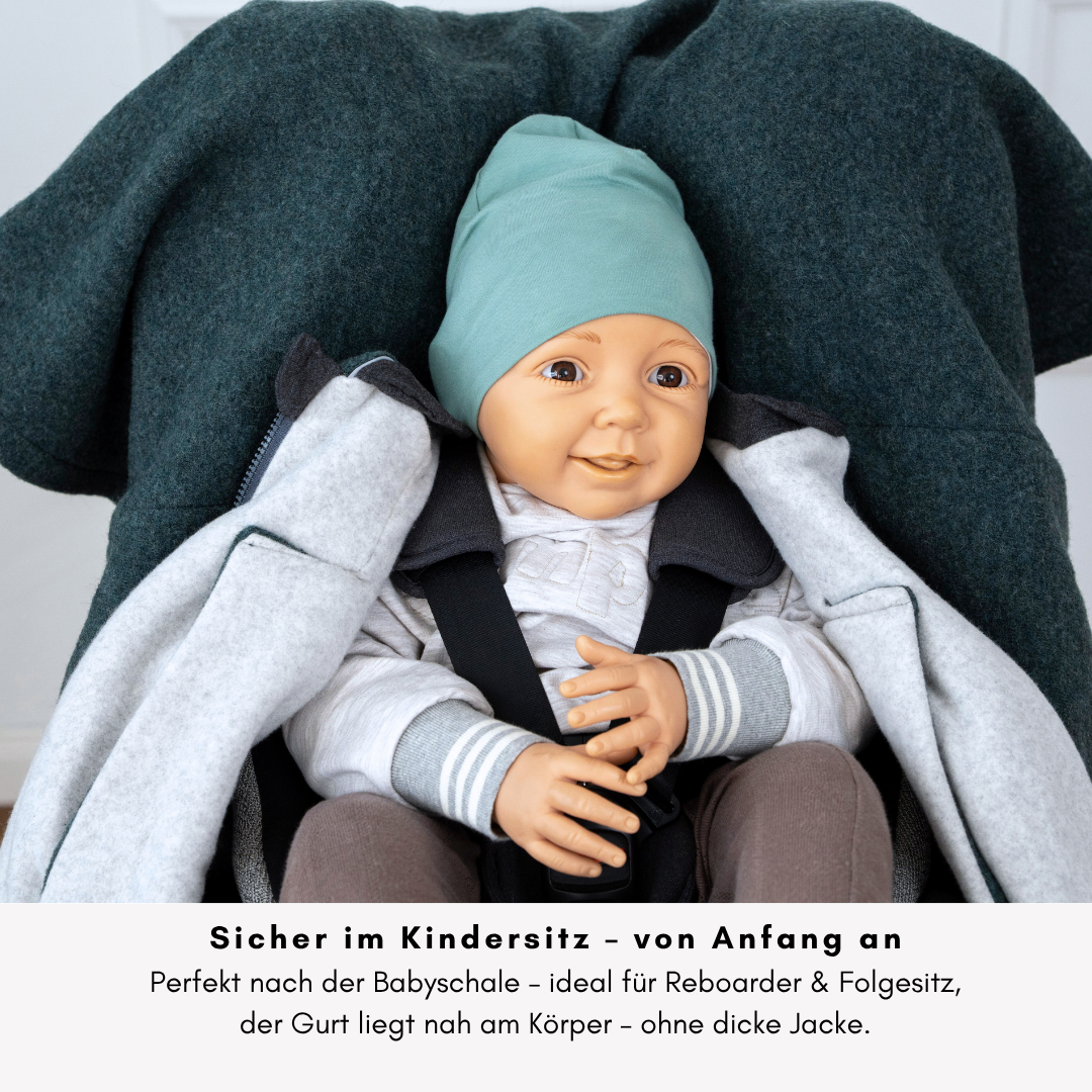 Kindersitzponcho Wollwalk "Eukalyptus"