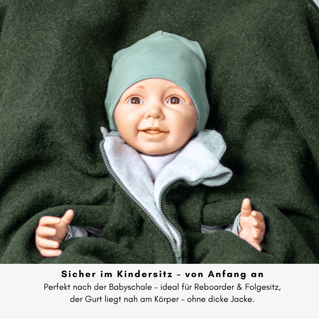 Kindersitzponcho Wollwalk "Olive"