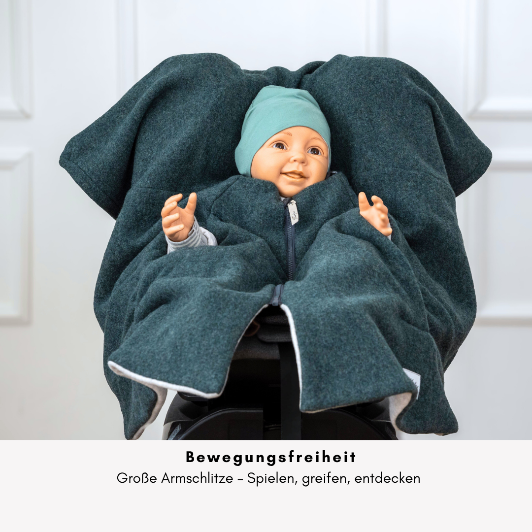 Kindersitzponcho Wollwalk "Eukalyptus"