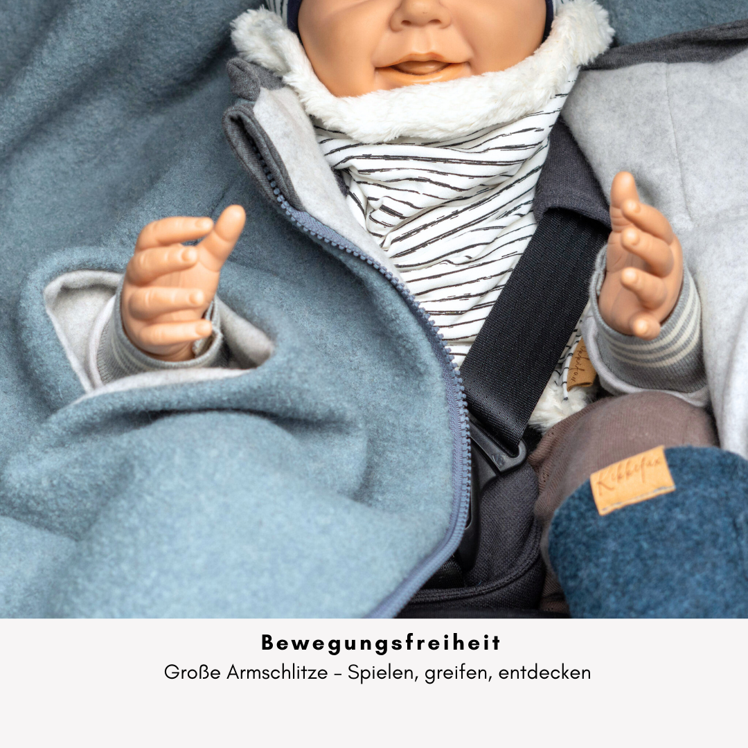 Kindersitzponcho Wollwalk "Dusty Mint"