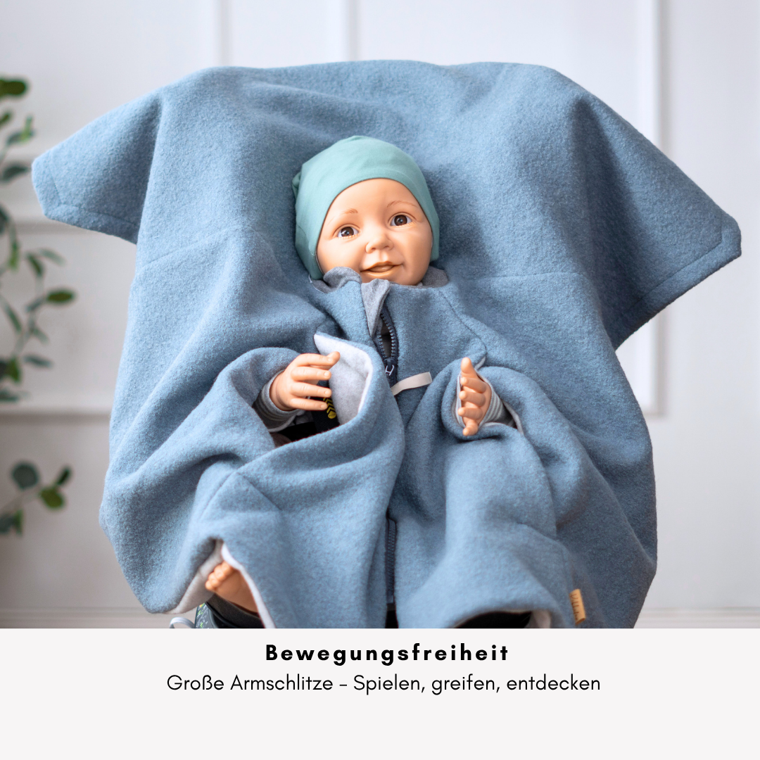 Kindersitzponcho Wollwalk "Pure Mint"
