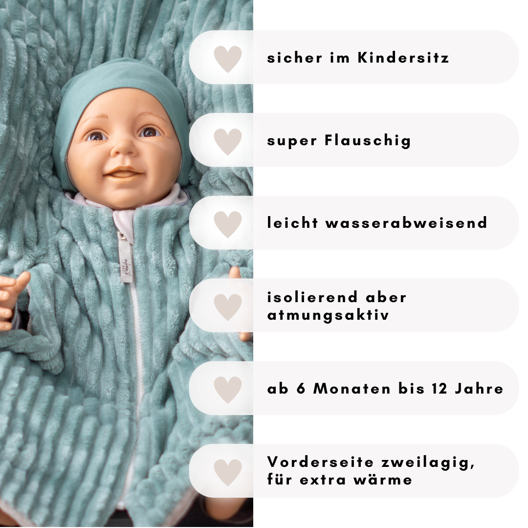 Kindersitzponcho "lovely mint"