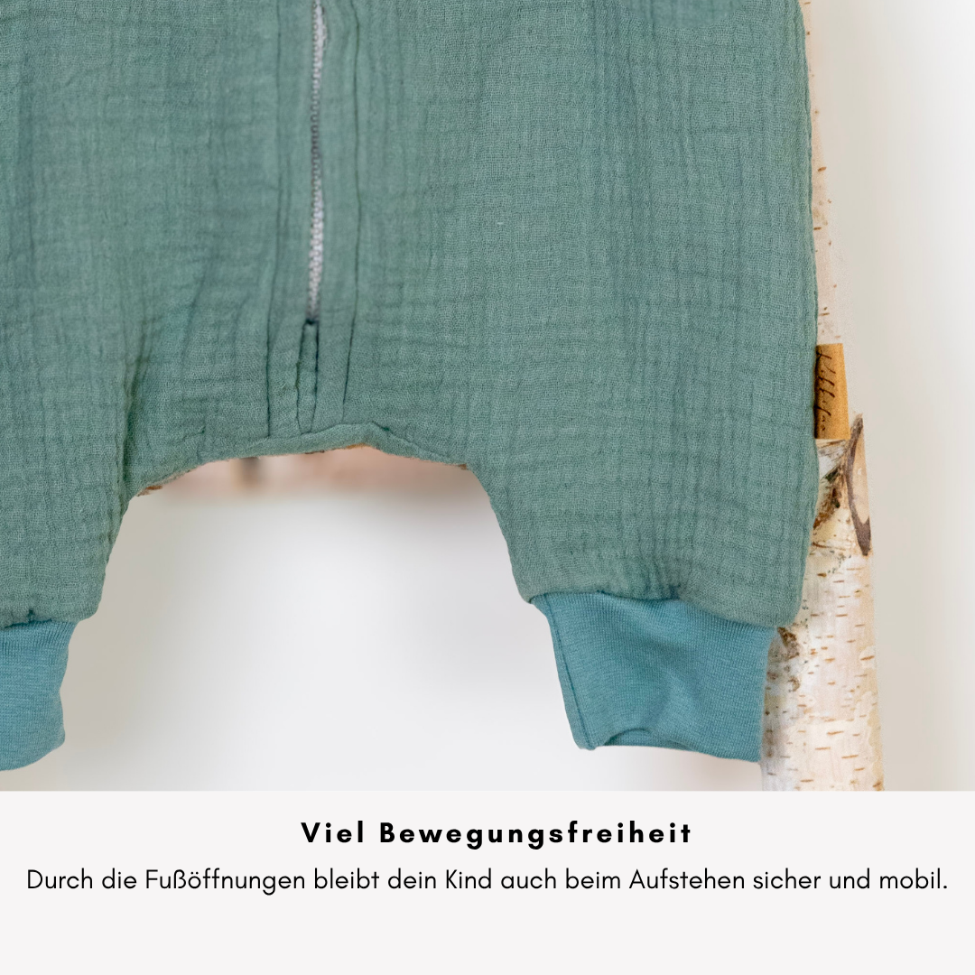 schlafsack musselin mit füßen Musselin-Schlafsack mit Füßen für Kleinkinder