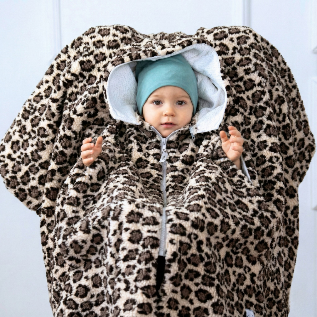 XL Kindersitzponcho aus Teddy – weich, robust & in vielen Farben