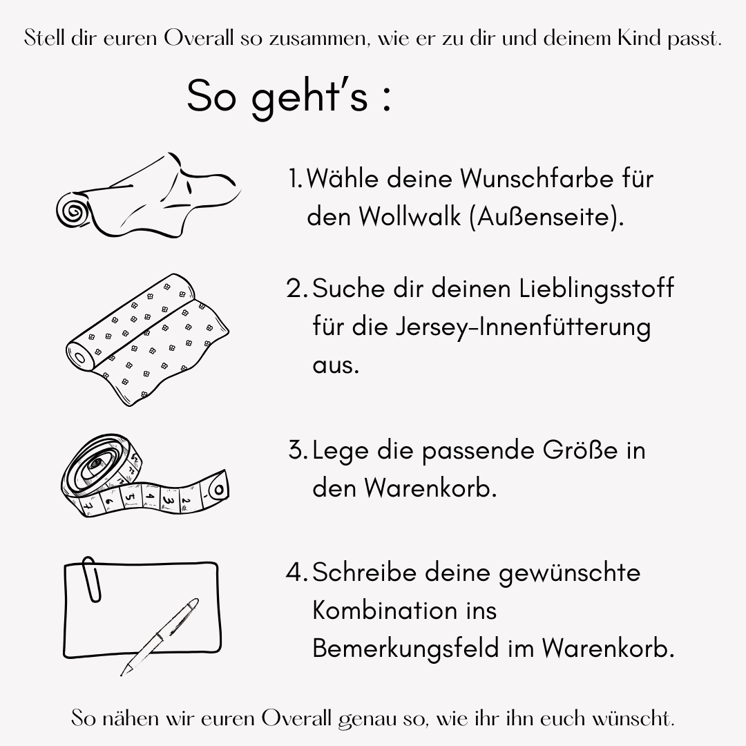 Wollwalk-Overall mit Jerseyfutter