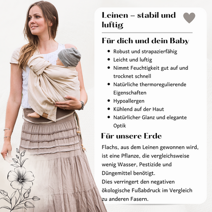 Ring Sling aus Leinen - Valentina -