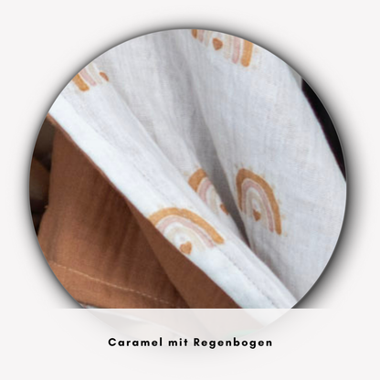 Musselin-Set für sonnige Abenteuer – Decke & Sonnenschutz im passenden Design