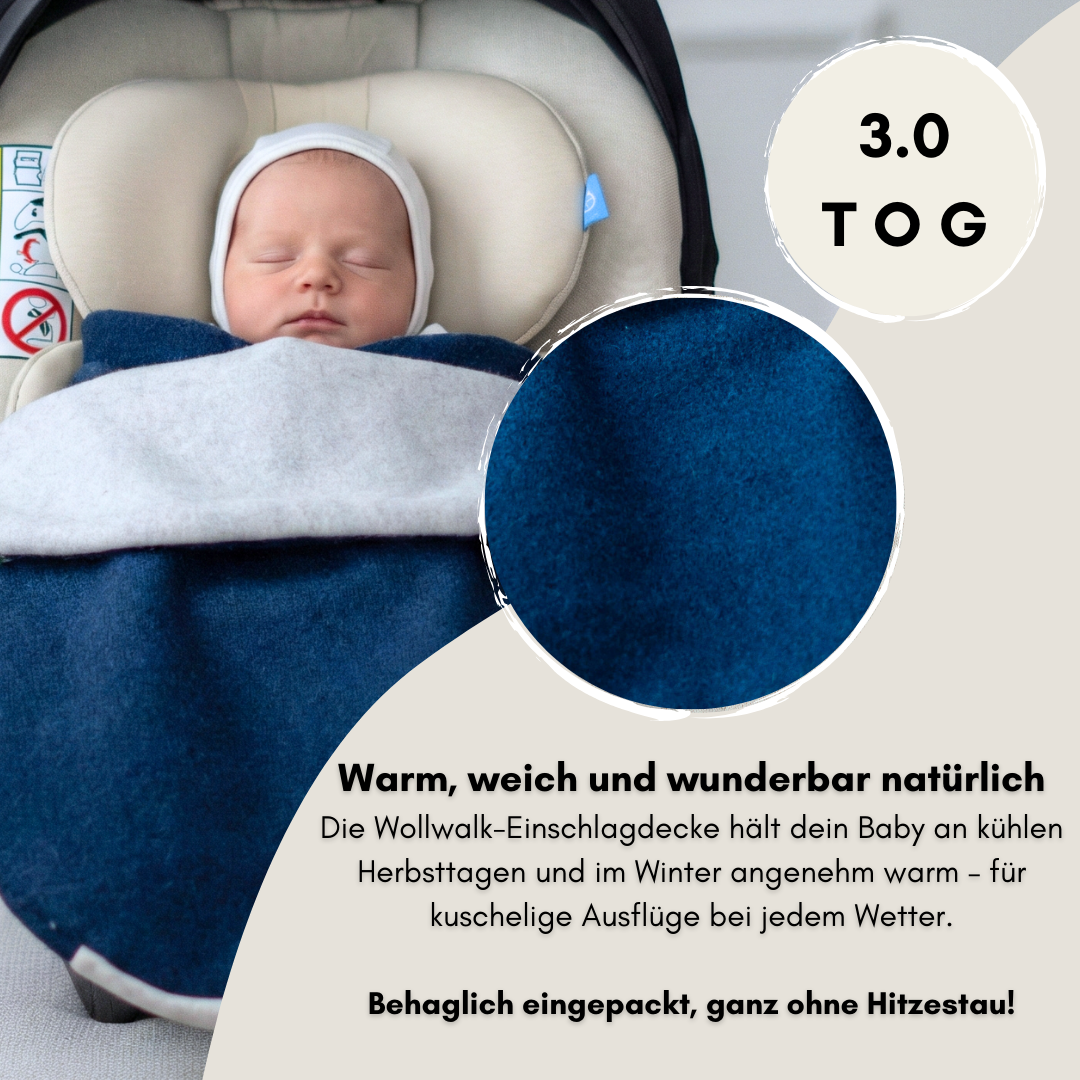 Einschlagdecke "Wollwalk petrol"