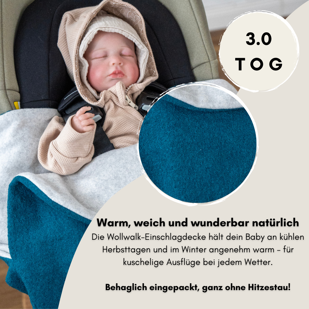 Einschlagdecke "Wollwalk turquoise "