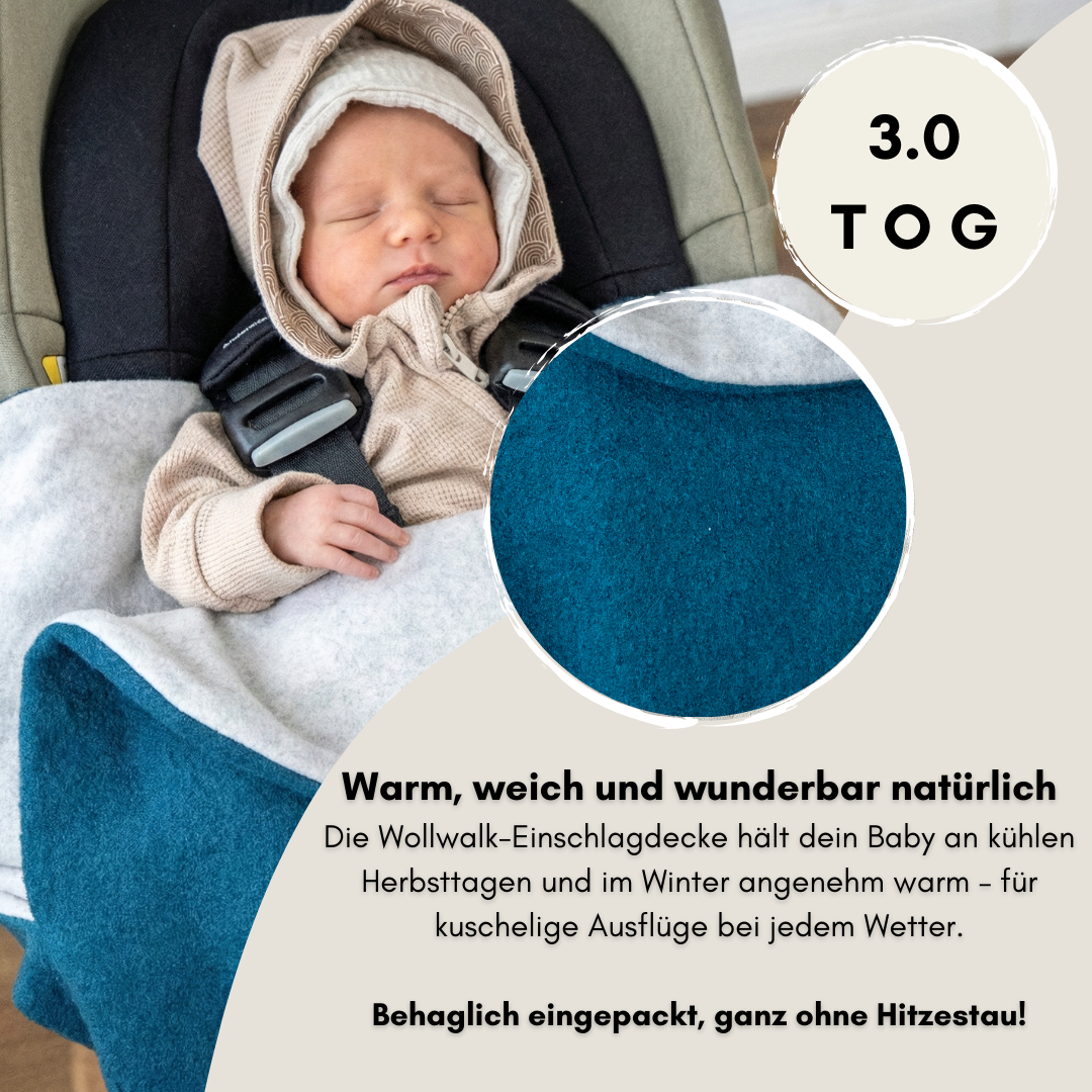 Einschlagdecke "Wollwalk turquoise "