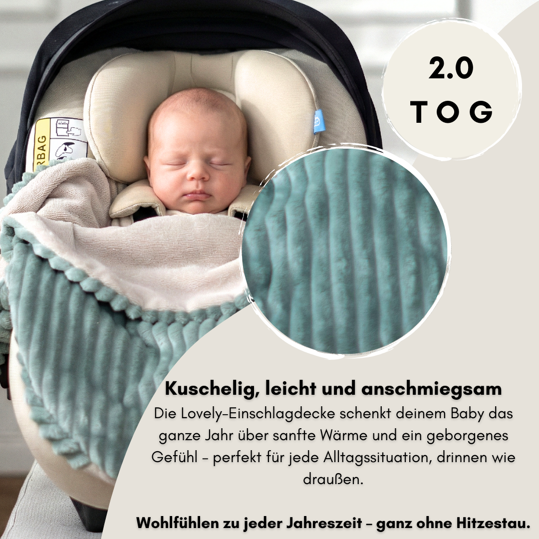 Einschlagdecke für das ganze Jahr - lovely mint (Fleece & Bambusfleece)