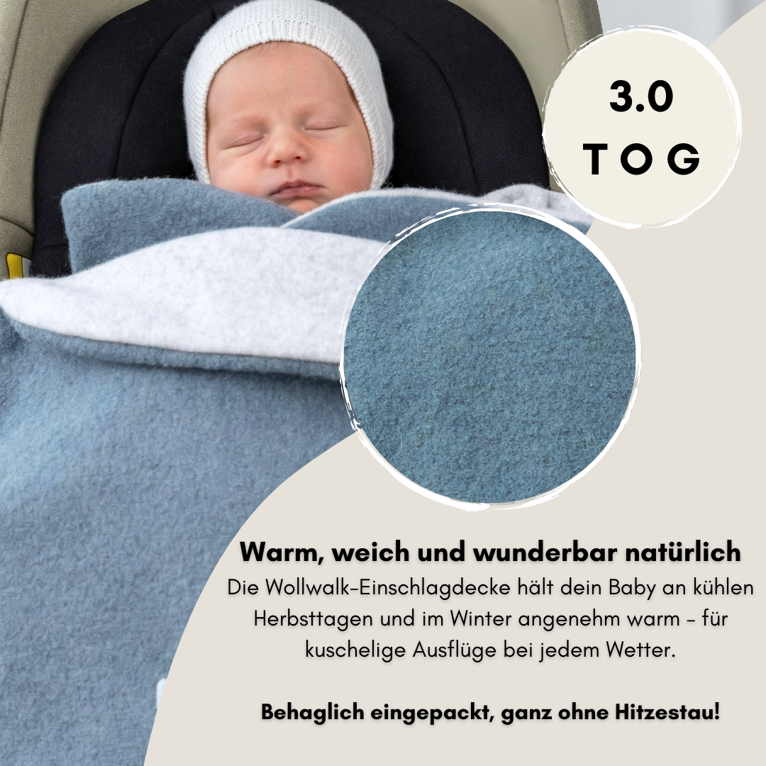 personalisierte Einschlagdecke aus Wollwalk