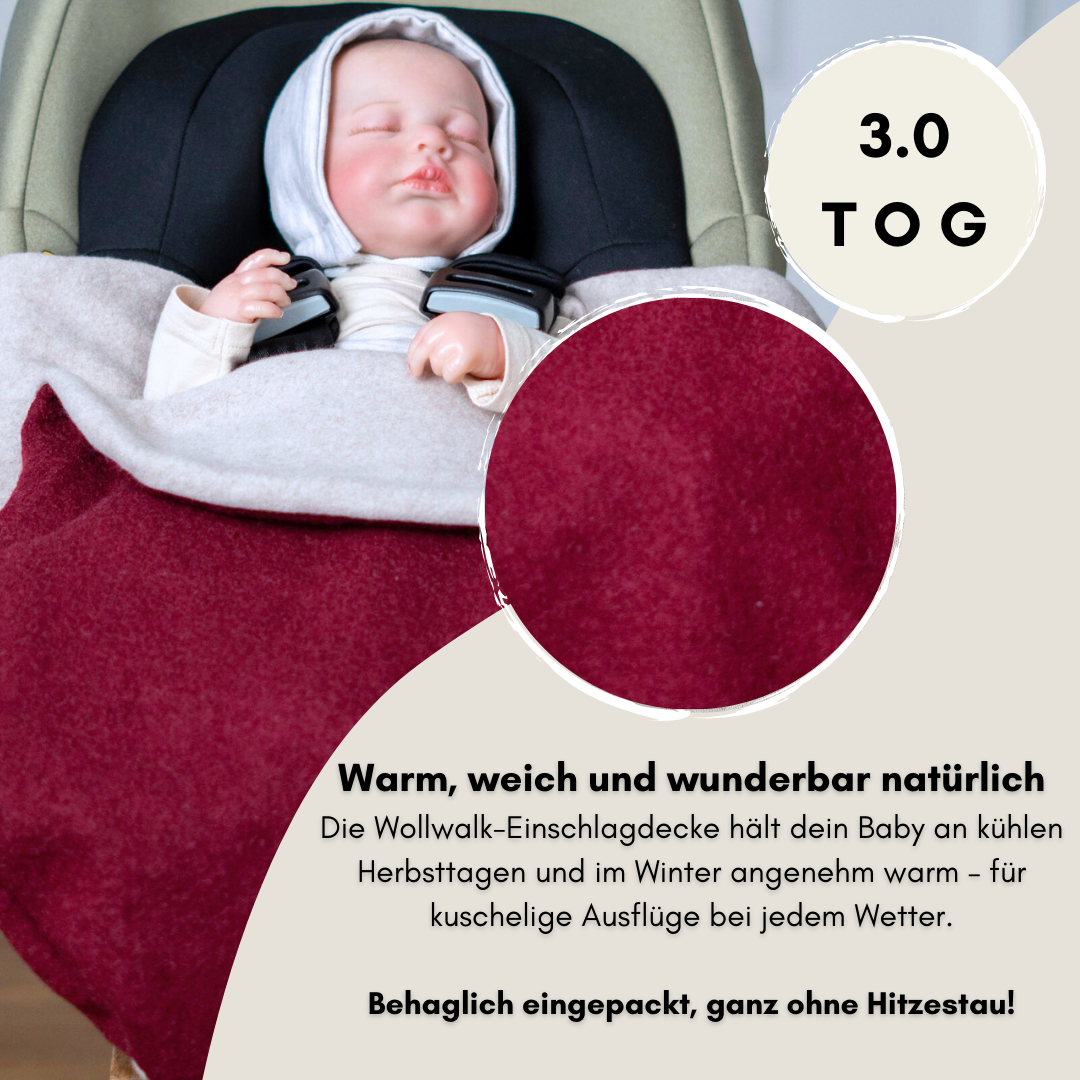 Einschlagdecke "Wollwalk brombeere"