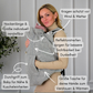 Tragecover für Babytragen mit verstellbarer Größe und Nackenweite, Reflektorstreifen, Kragenschutz, Handwärmertasche und Durchgriff für Nähe zum Baby