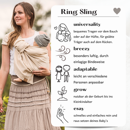 Ring Sling aus Leinen - Valentina -