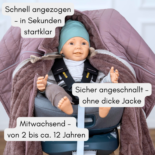 XL Kindersitzponcho Stepp Mauve