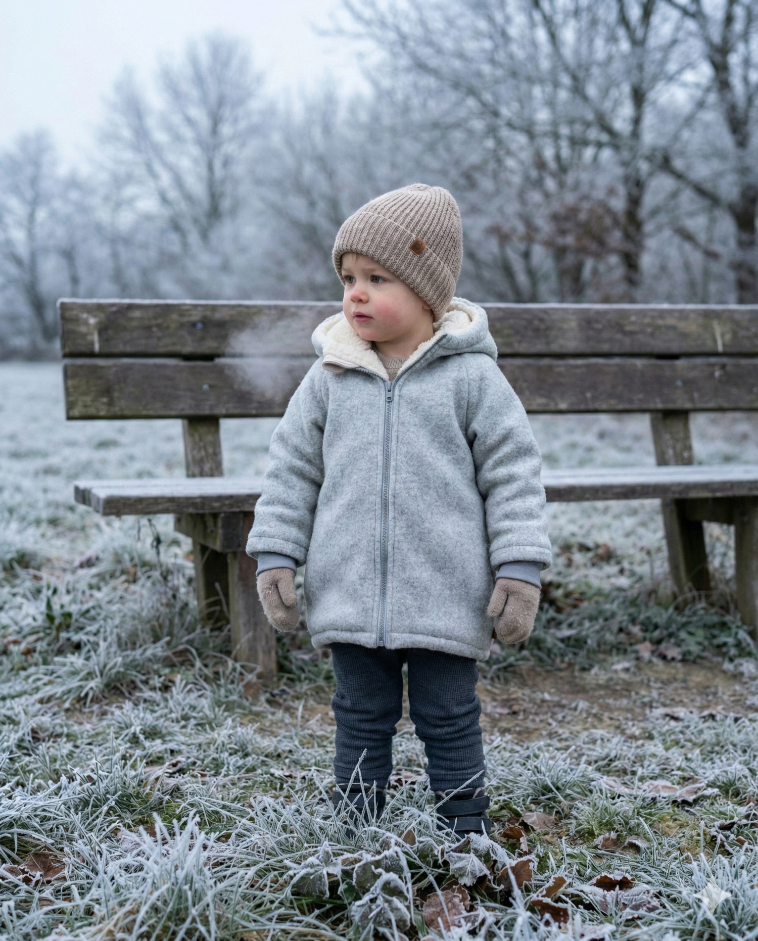Warme gefütterte Jacke für den Winter aus Wollwalk