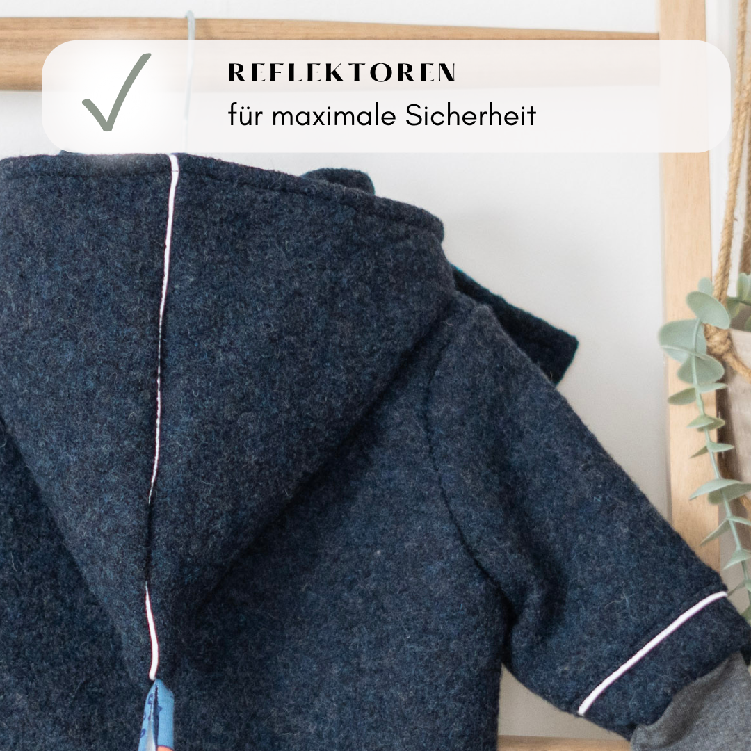 Wollwalkjacke mit Zipfelkapuze