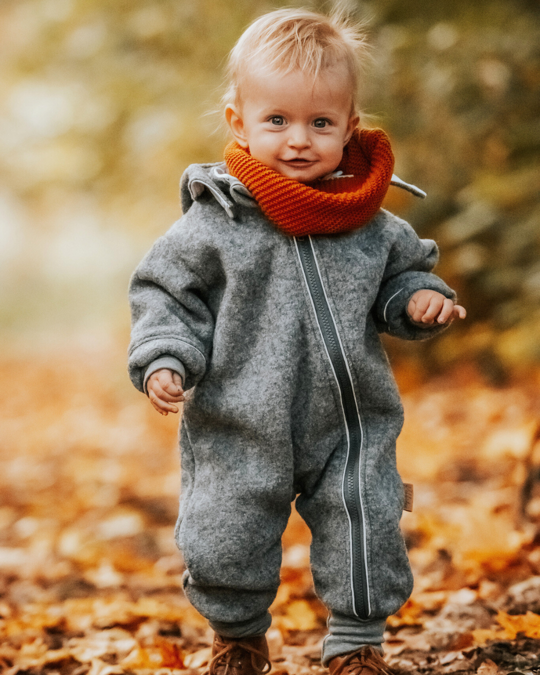 Gefütterter Wollwalk Overall für Kita-Kinder, robuster Outdoor-Overall mit Jerseyfutter, wind- und wasserabweisend, leicht an- und auszuziehen