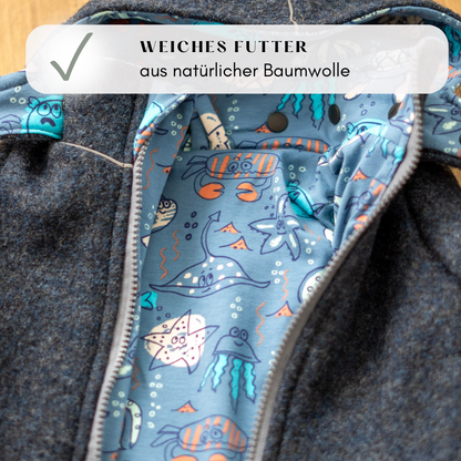 Kikkifax Walkjacke mit Meeresdesign