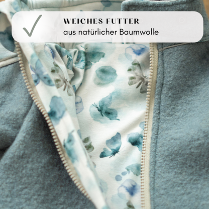 Walkjacke mit weichem Futter Schmetterling