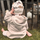Set aus Wollwalk-Hoodie und passendem Beanie in beige für Babys und Kinder