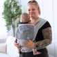 Halfbuckle Babytrage von SimpleeBaby – ergonomische Babytrage ab Geburt, flexibel & sicher für Neugeborene - grau