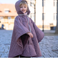 XL Kindersitzponcho aus Jackenstoff – mitwachsend für größere Kinder im Auto-Kindersitz in Mauve