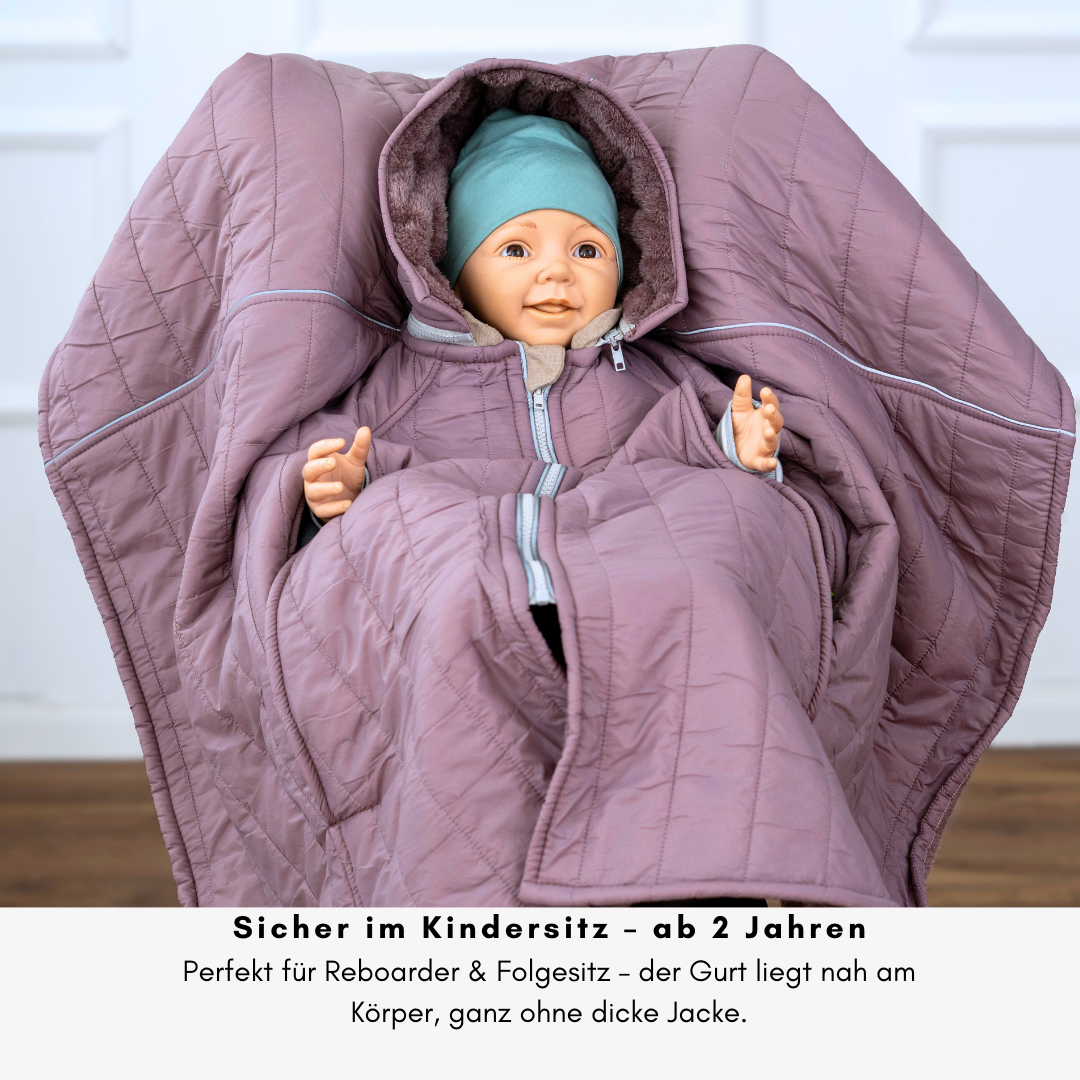 XL Kindersitzponcho Stepp Mauve