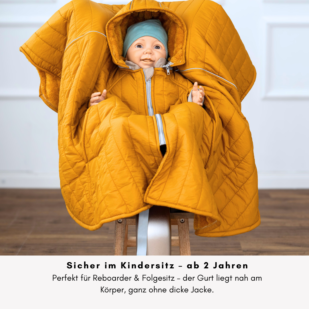 XL Kindersitzponcho Stepp Senfgelb