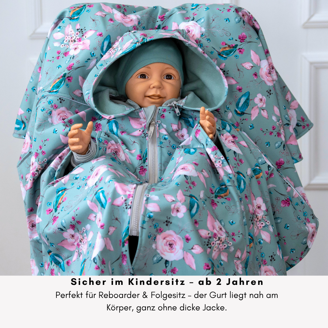 XL Softshell-Poncho – ideal für Kita, Schulweg und Ausflüge