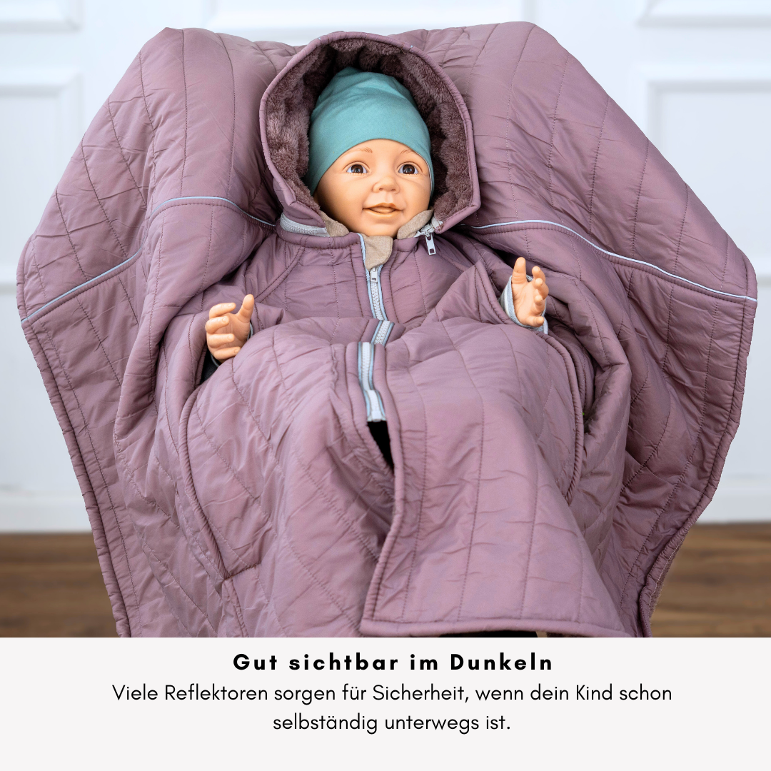 XL Kindersitzponcho Stepp Mauve