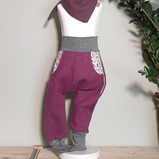 Wollwalk Hose "Alex" mauve Größe 86/92
