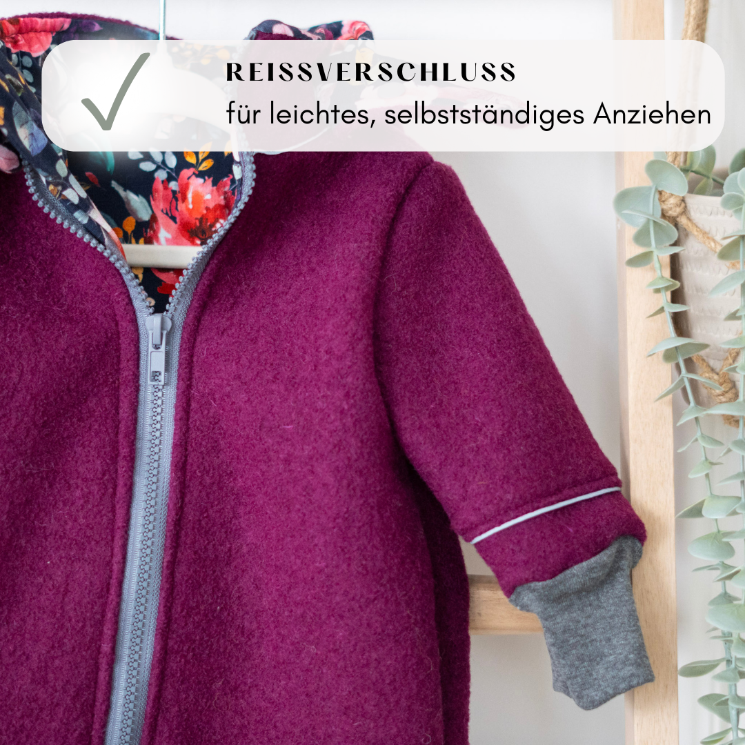 Walkjacke Beere mit Reißverschluss
