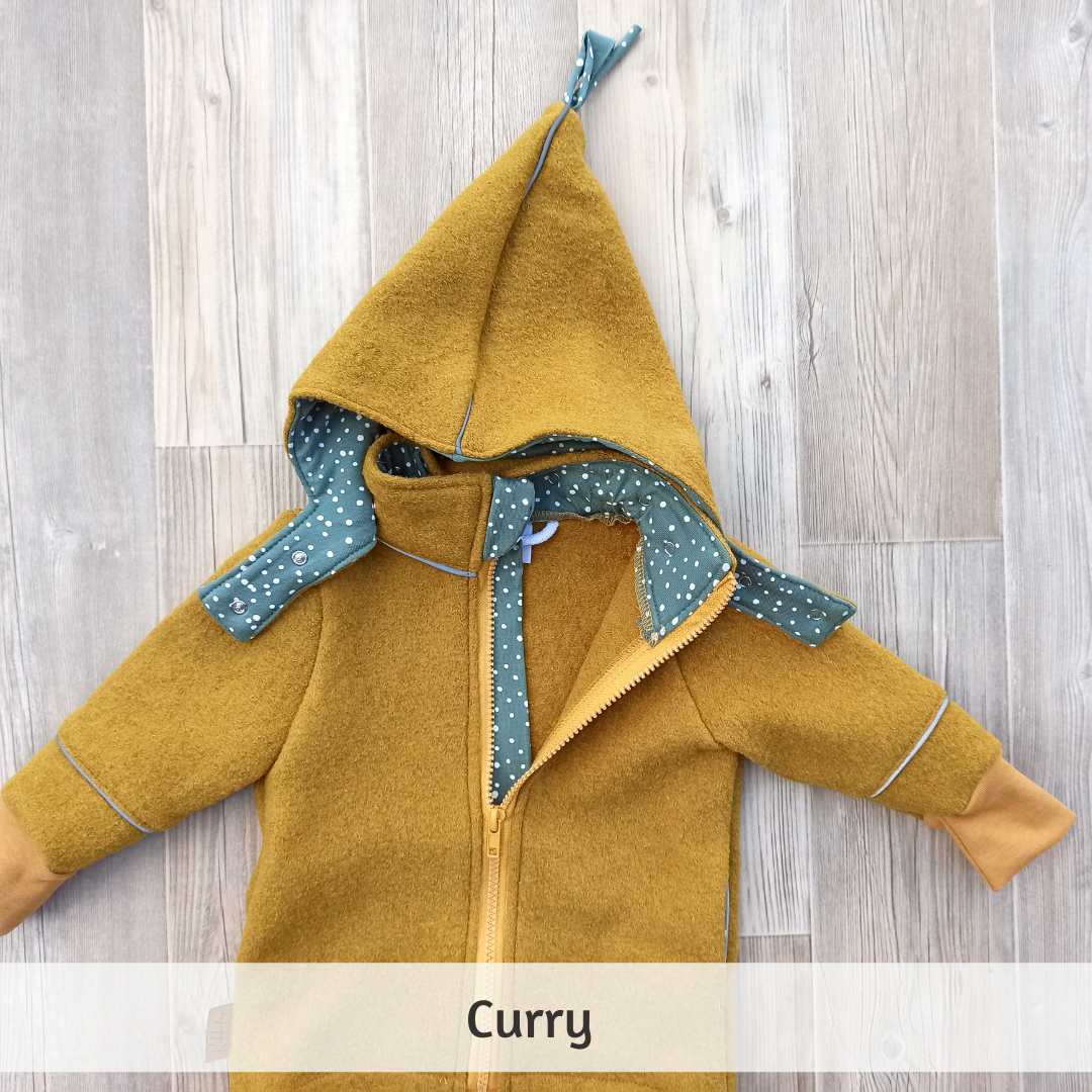 Walkjacke Curry mit gefütterter Kapuze