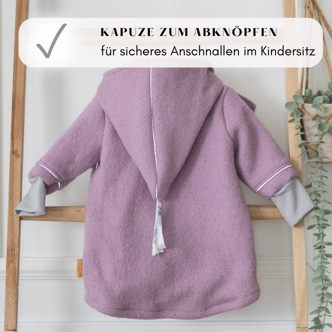 Kikkifax Walkjacke Mädchen Rosa Zipfelkapuze